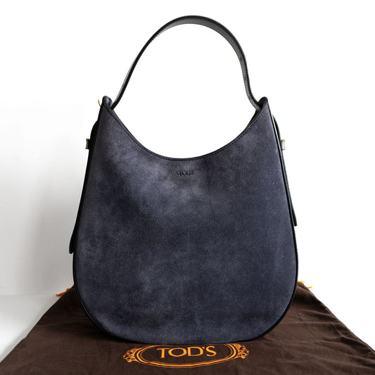 TOD'S Oboe Small Suede Leather Shoulder Bag Size ONE SIZE