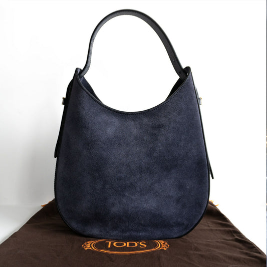 TOD'S Oboe Small Suede Leather Shoulder Bag Size ONE SIZE