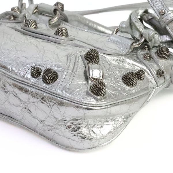 BALENCIAGA Nano Cagole 2-Way Bag Silver Size ONE SIZE