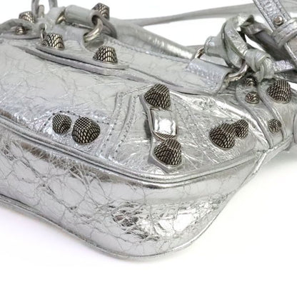 BALENCIAGA Nano Cagole 2-Way Bag Silver Size ONE SIZE