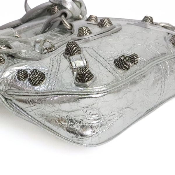 BALENCIAGA Nano Cagole 2-Way Bag Silver Size ONE SIZE