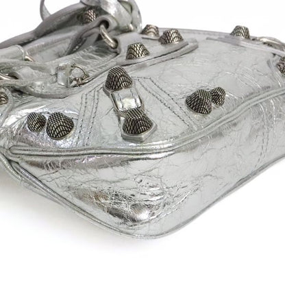 BALENCIAGA Nano Cagole 2-Way Bag Silver Size ONE SIZE