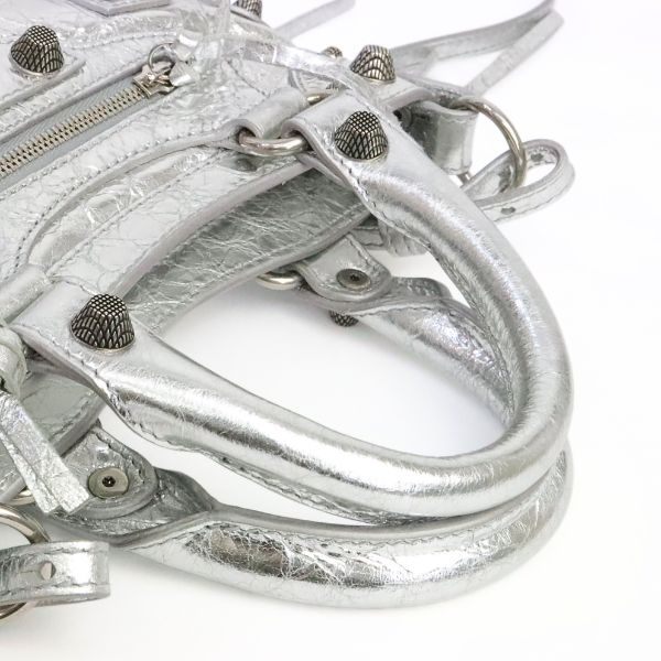 BALENCIAGA Nano Cagole 2-Way Bag Silver Size ONE SIZE