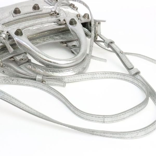 BALENCIAGA Nano Cagole 2-Way Bag Silver Size ONE SIZE