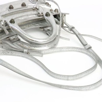 BALENCIAGA Nano Cagole 2-Way Bag Silver Size ONE SIZE