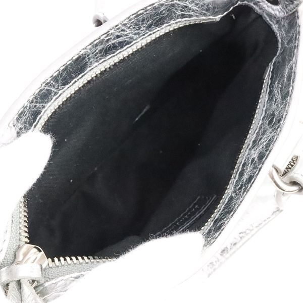 BALENCIAGA Nano Cagole 2-Way Bag Silver Size ONE SIZE