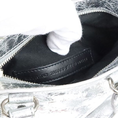 BALENCIAGA Nano Cagole 2-Way Bag Silver Size ONE SIZE
