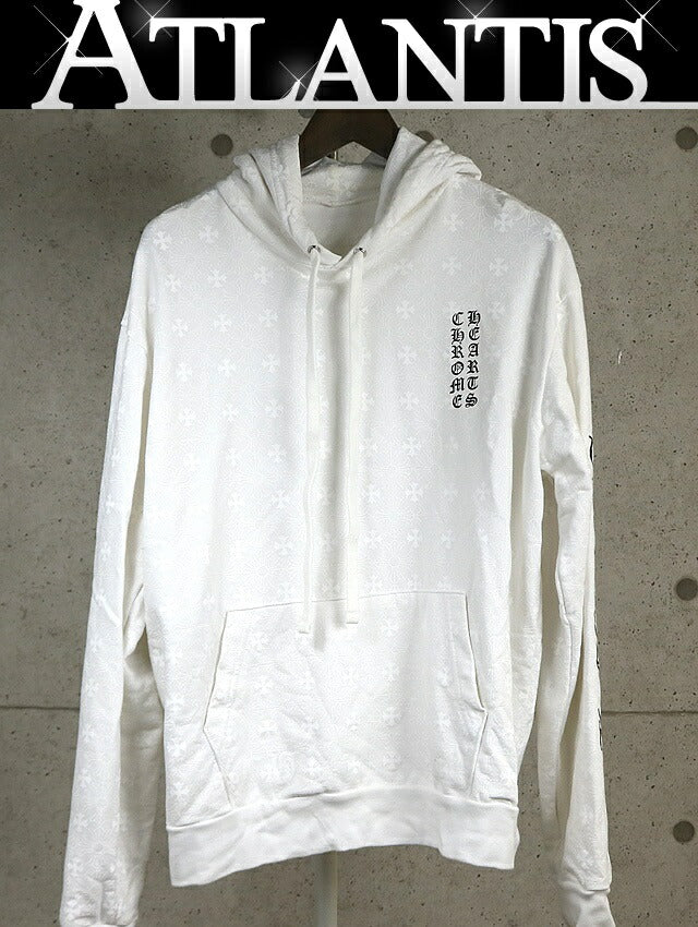 CHROME HEARTS CH Plus Horseshoe Print Hoodie White Size S
