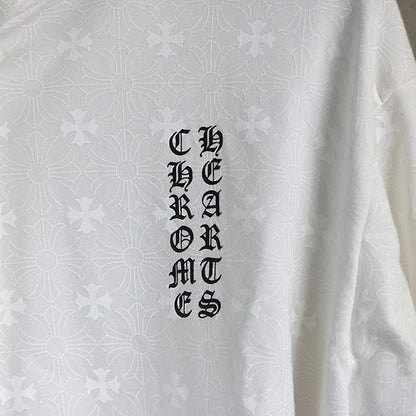 CHROME HEARTS CH Plus Horseshoe Print Hoodie White Size S