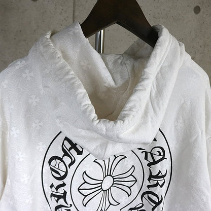 CHROME HEARTS CH Plus Horseshoe Print Hoodie White Size S