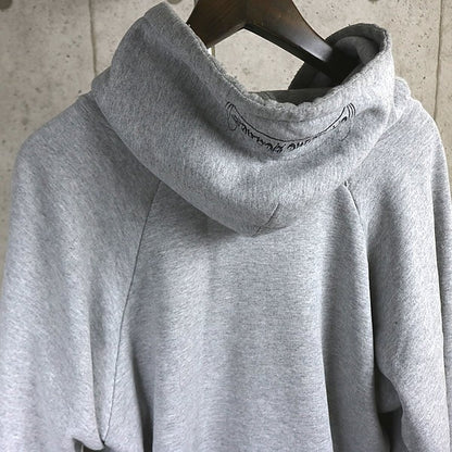 CHROME HEARTS Old English Scroll Label Hoodie Gray Size