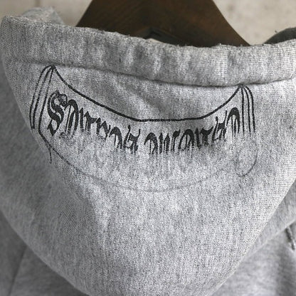 CHROME HEARTS Old English Scroll Label Hoodie Gray Size