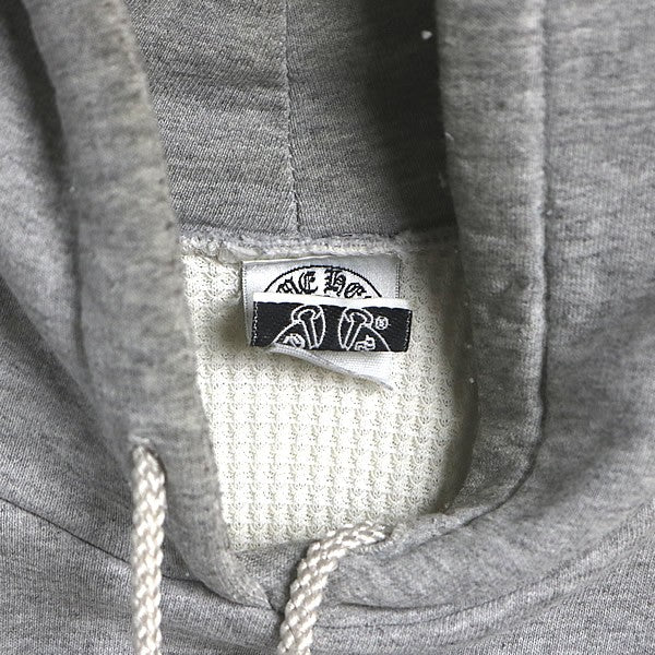 CHROME HEARTS Old English Scroll Label Hoodie Gray Size