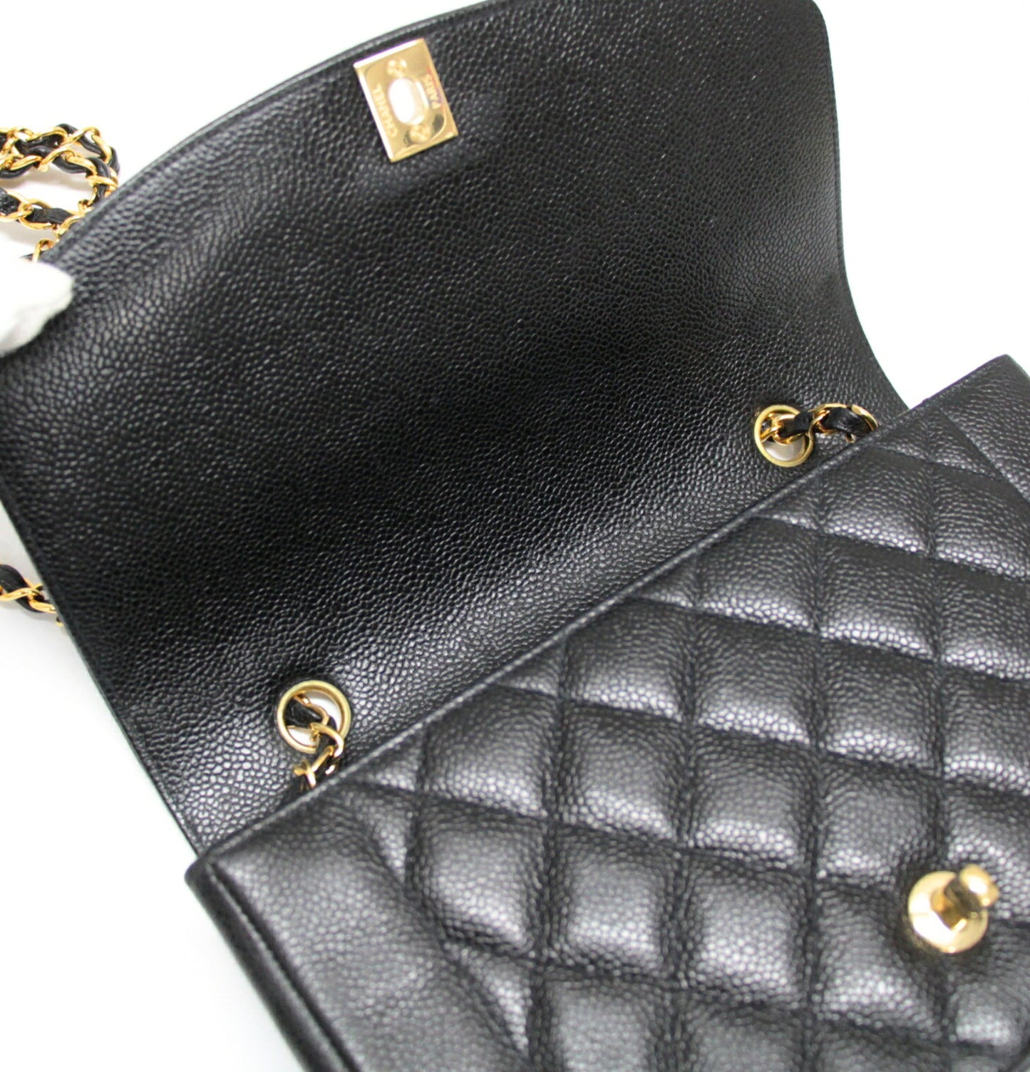 CHANEL Diana 25 Matelasse Caviar Bag Black Size ONE SIZE