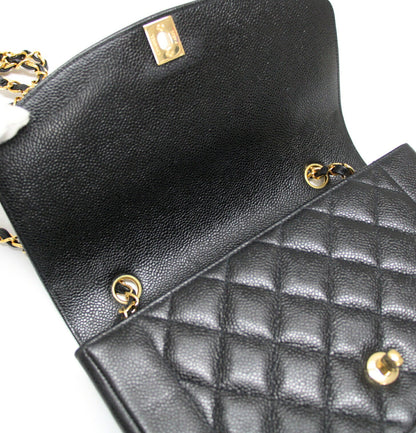 CHANEL Diana 25 Matelasse Caviar Bag Black Size ONE SIZE