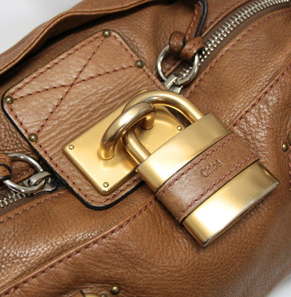 Chloe Paddington Leather Handbag Brown Size ONE SIZE