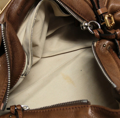 Chloe Paddington Leather Handbag Brown Size ONE SIZE