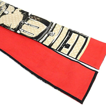 Louis Vuitton Bandeau Trunk Silk Beige Red Scarf Size ONE SIZE