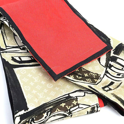 Louis Vuitton Bandeau Trunk Silk Beige Red Scarf Size ONE SIZE