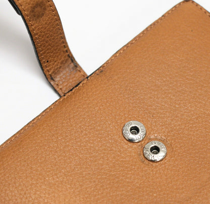 LOEWE Leather Vertical Bifold Wallet Brown Size ONE SIZE