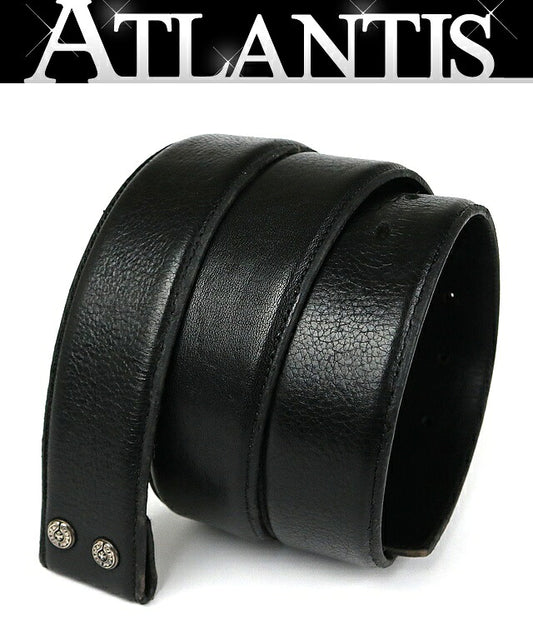 CHROME HEARTS 1.5 Leather Belt Strap Black Size 40