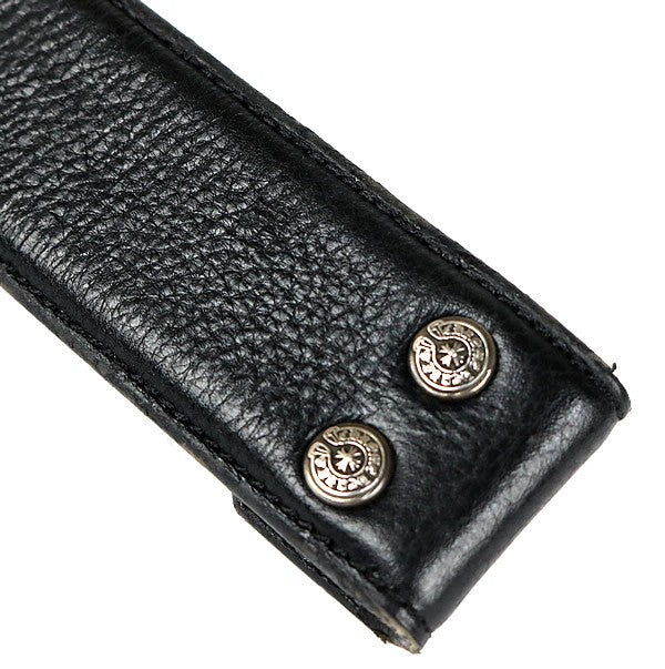CHROME HEARTS 1.5 Leather Belt Strap Black Size 40