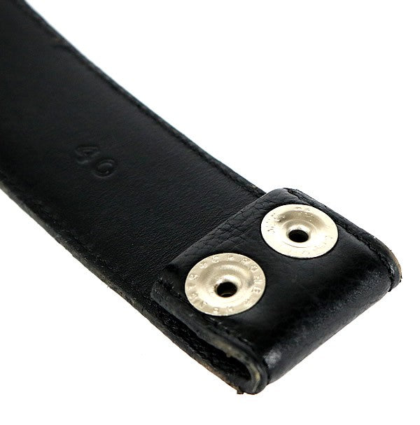 CHROME HEARTS 1.5 Leather Belt Strap Black Size 40