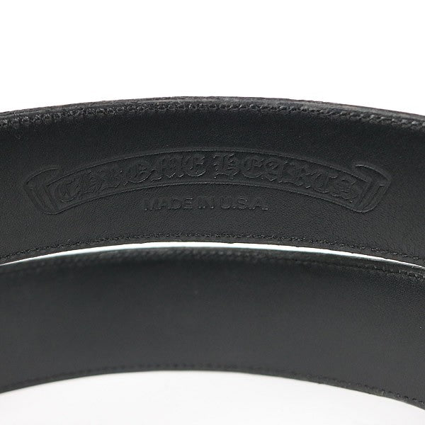 CHROME HEARTS 1.5 Leather Belt Strap Black Size 40