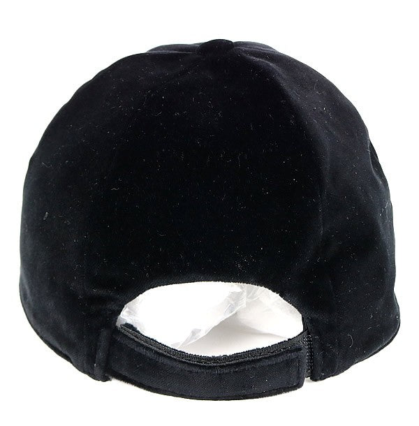 PRADA Triangle Plate Velour Baseball Cap Black Size M