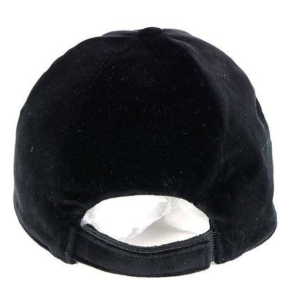 PRADA Triangle Plate Velour Baseball Cap Black Size M