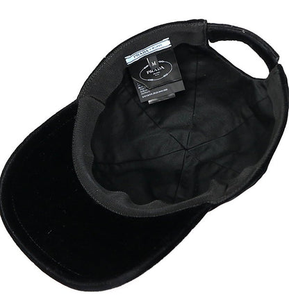 PRADA Triangle Plate Velour Baseball Cap Black Size M