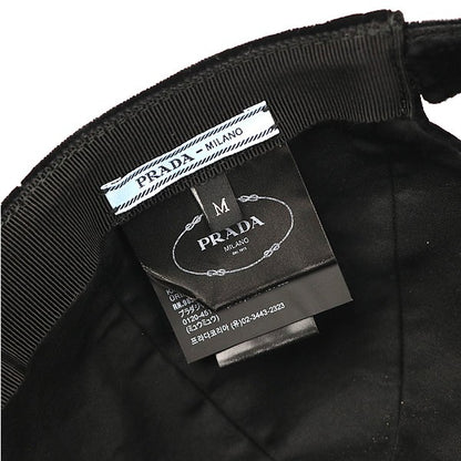 PRADA Triangle Plate Velour Baseball Cap Black Size M