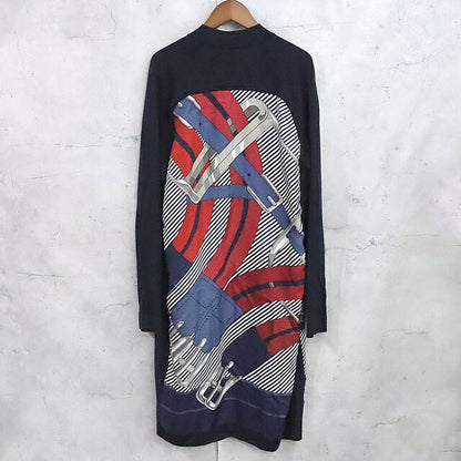 HERMES Twillaine Mors a Jouets Silk Cardigan Navy Size 34