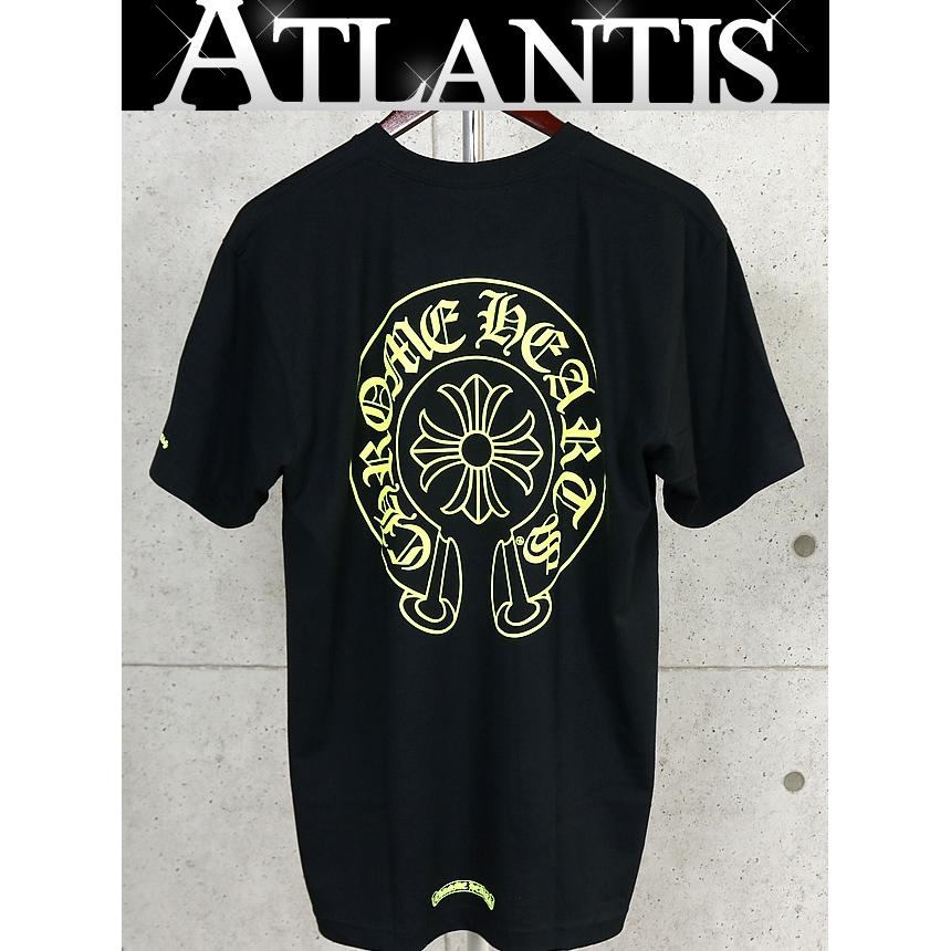 CHROME HEARTS CH Horseshoe Print T-Shirt Black/Yellow Size L