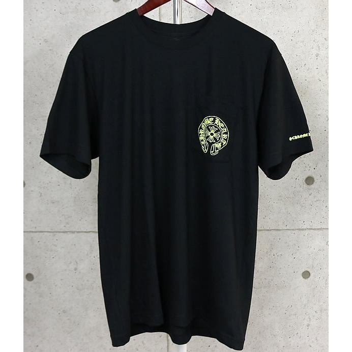 CHROME HEARTS CH Horseshoe Print T-Shirt Black/Yellow Size L