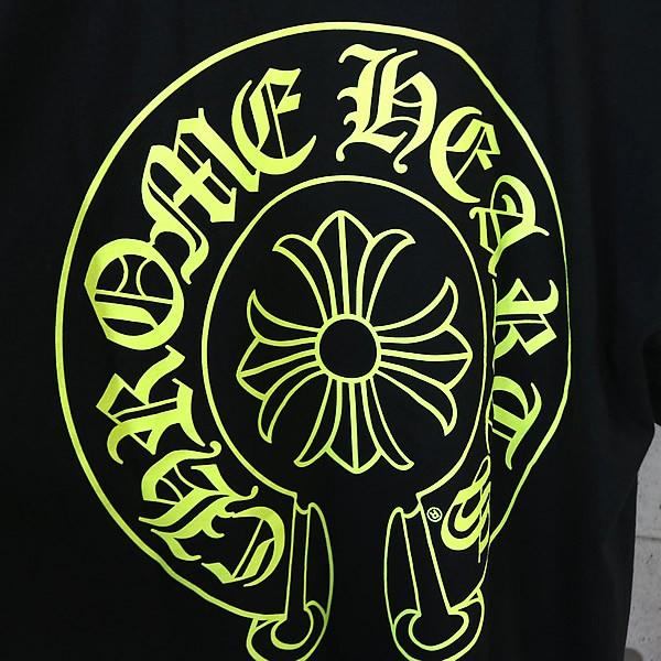 CHROME HEARTS CH Horseshoe Print T-Shirt Black/Yellow Size M