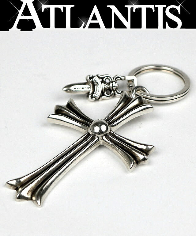 CHROME HEARTS Large Cross Split Silver Keyring Size ONE SIZE