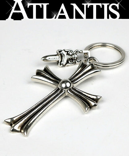 CHROME HEARTS Large Cross Split Silver Keyring Size ONE SIZE