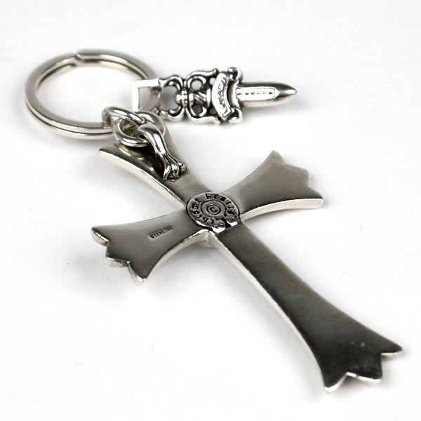 CHROME HEARTS Large Cross Split Silver Keyring Size ONE SIZE