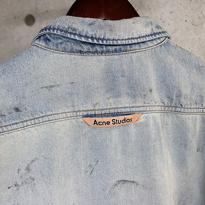 Acne Studios Vintage Washed Denim Long Shirt Blue Size M