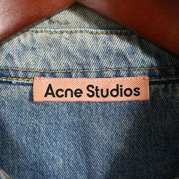 Acne Studios Vintage Washed Denim Long Shirt Blue Size M