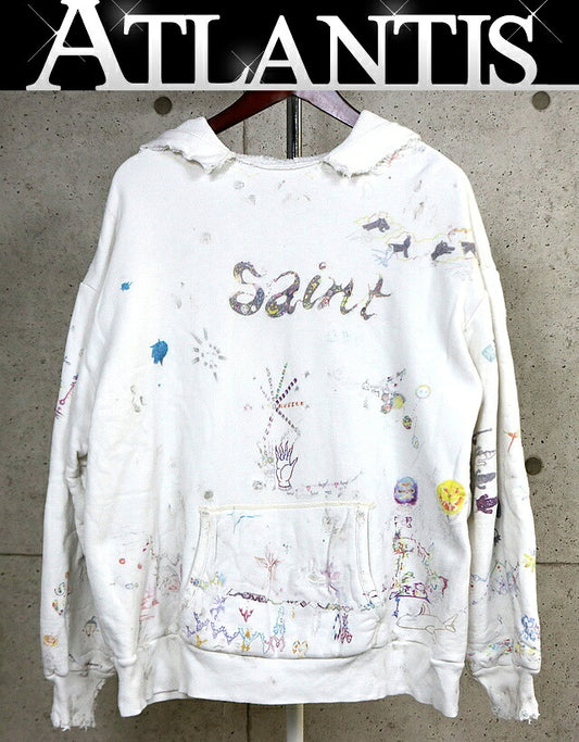 SAINT MICHAEL COCO Double Face Hoodie White Size L