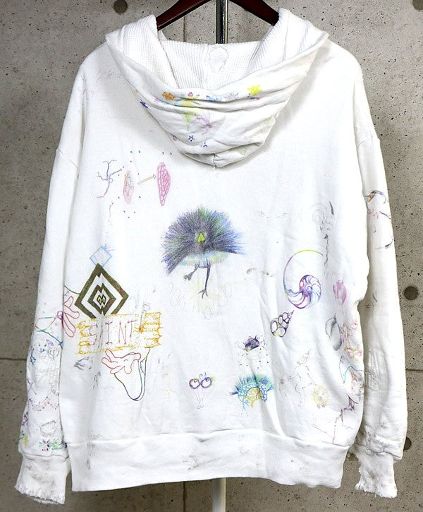 SAINT MICHAEL COCO Double Face Hoodie White Size L