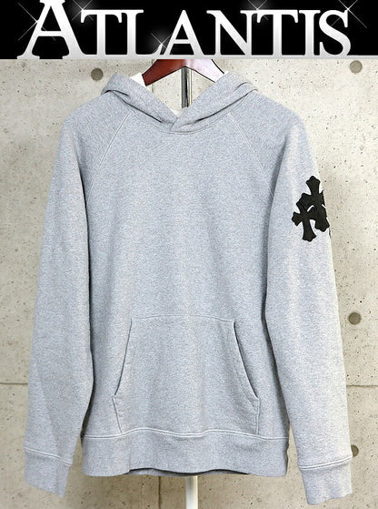 CHROME HEARTS Y NOT Cemetery Cross Patch Hoodie Gray Size M
