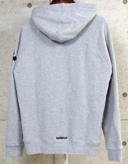 CHROME HEARTS Y NOT Cemetery Cross Patch Hoodie Gray Size M