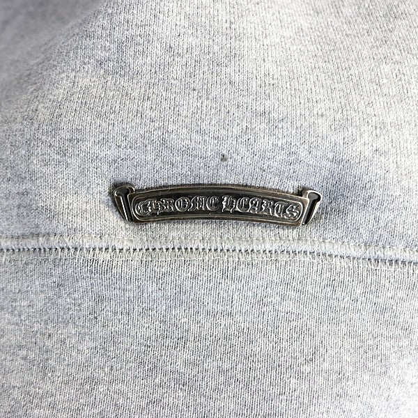 CHROME HEARTS Y NOT Cemetery Cross Patch Hoodie Gray Size M