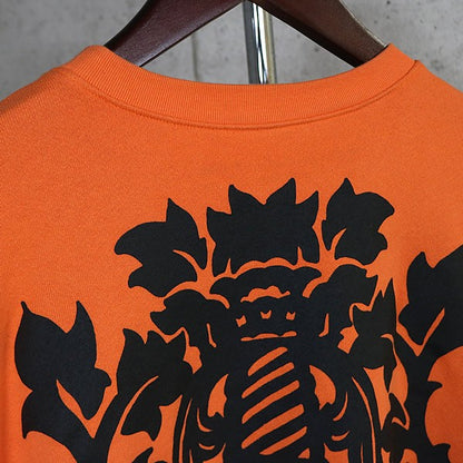 CHROME HEARTS Vine Dagger Print Sweatshirt Orange Size M