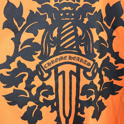 CHROME HEARTS Vine Dagger Print Sweatshirt Orange Size M