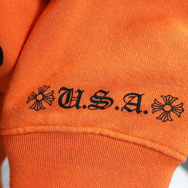 CHROME HEARTS Vine Dagger Print Sweatshirt Orange Size M