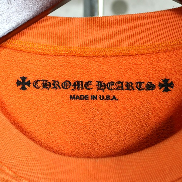 CHROME HEARTS Vine Dagger Print Sweatshirt Orange Size M